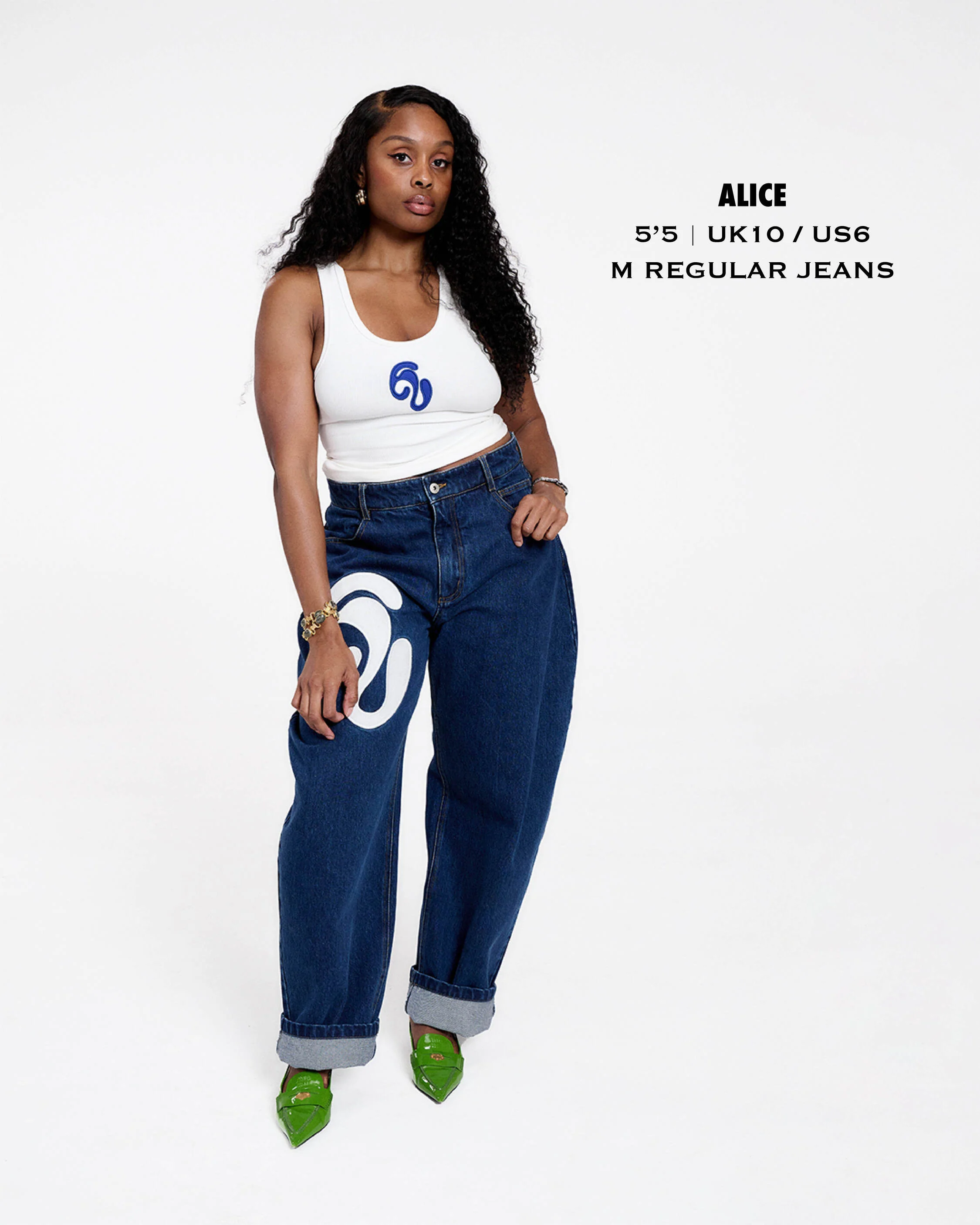 Koa Denim Barrel Leg Logo Embroidered Jeans - Blue Denim - Image 13