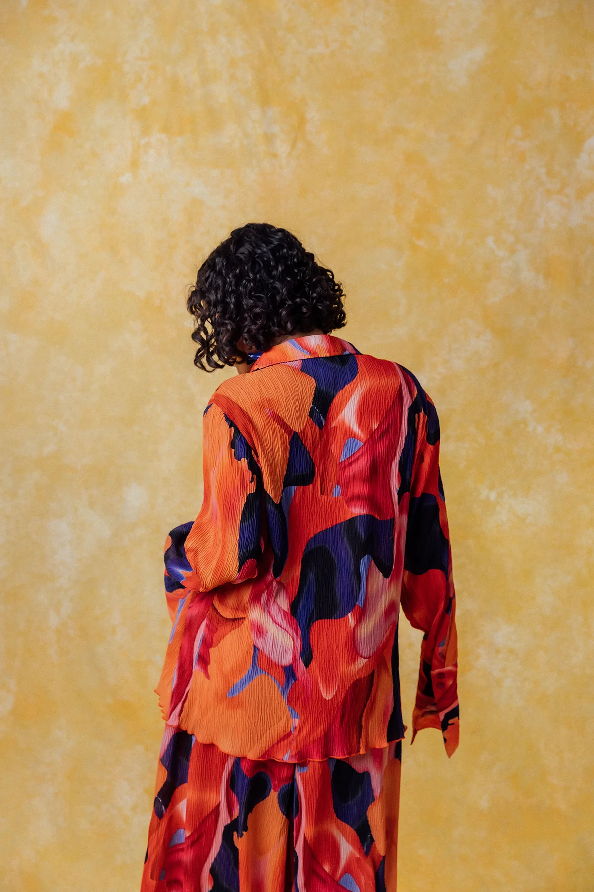 Mawuli Printed Plisse Trousers - Zuri Print - Image 7