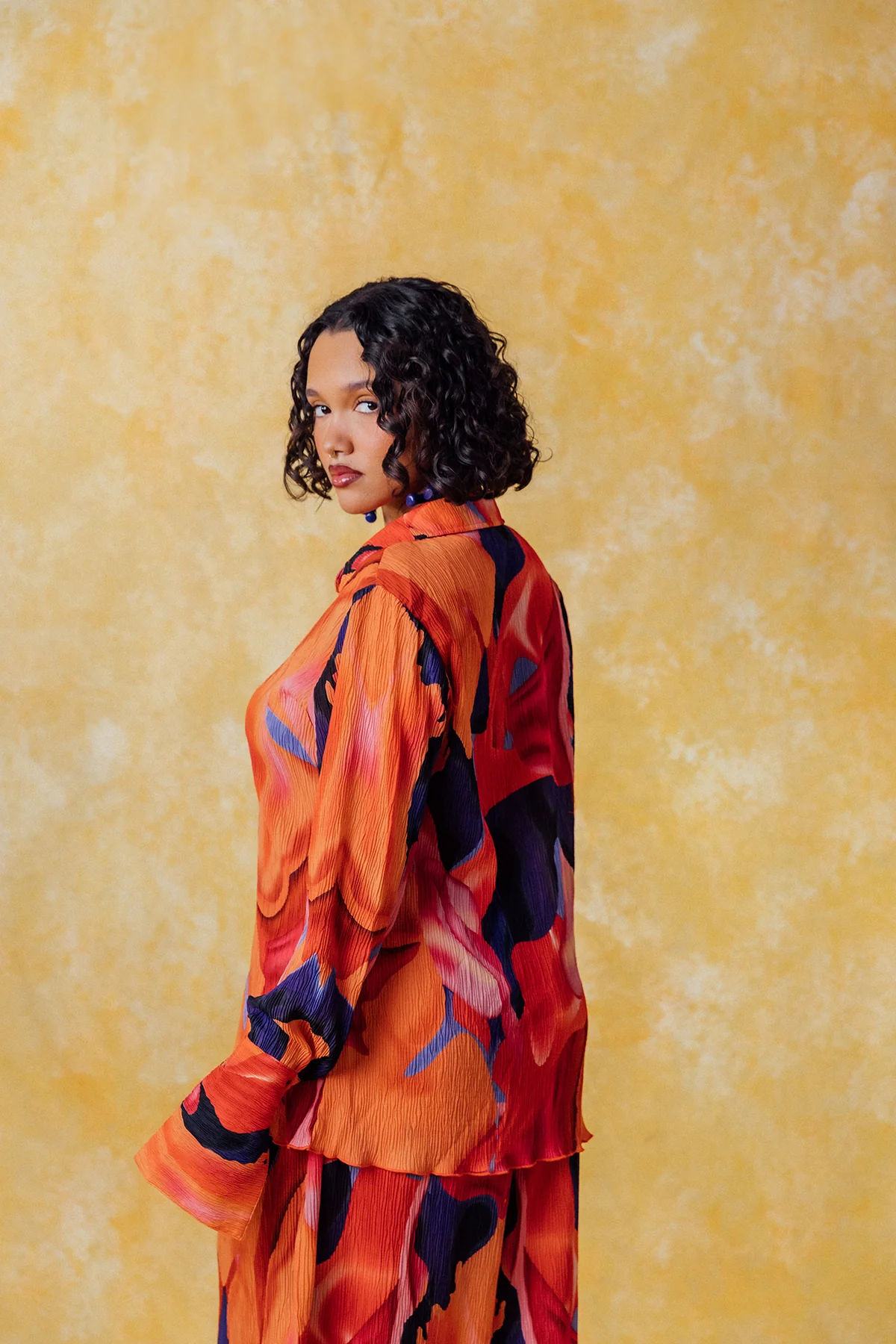 Mawuli Printed Plisse Trousers - Zuri Print - Image 6