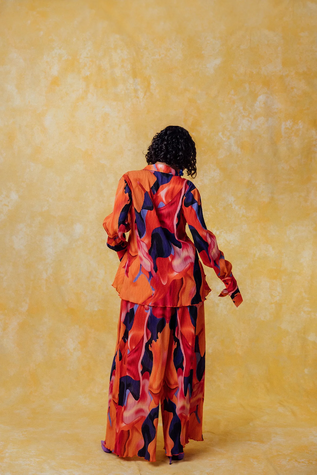 Mawuli Printed Plisse Trousers - Zuri Print - Image 5