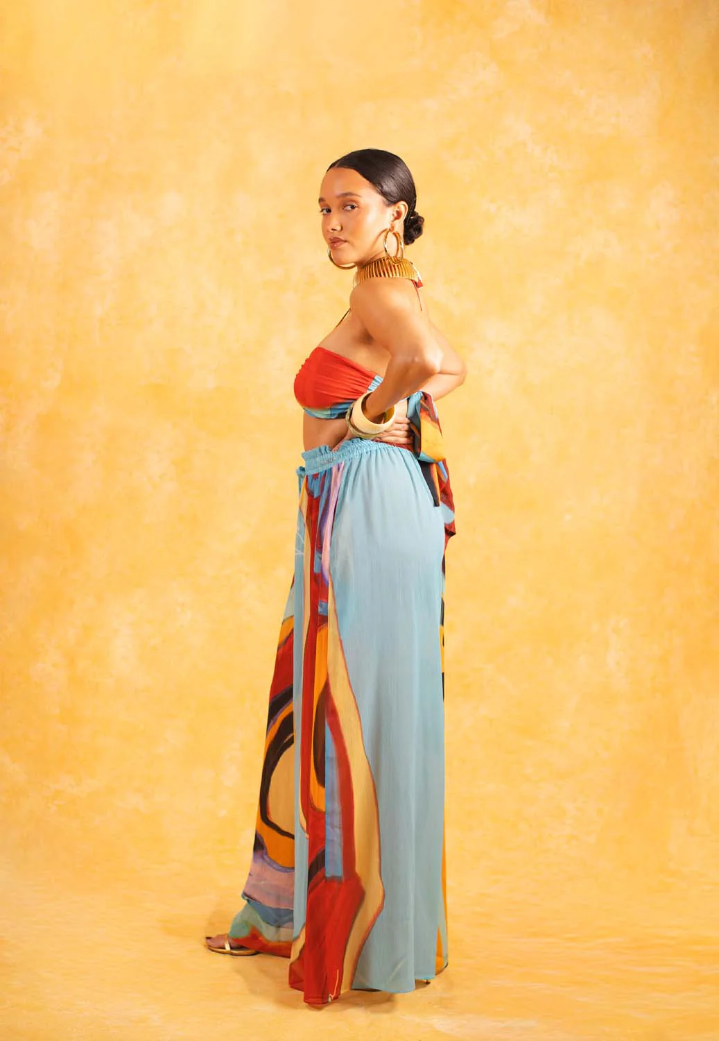 Meera Printed Trousers - Isimi Print - Blue - Image 3