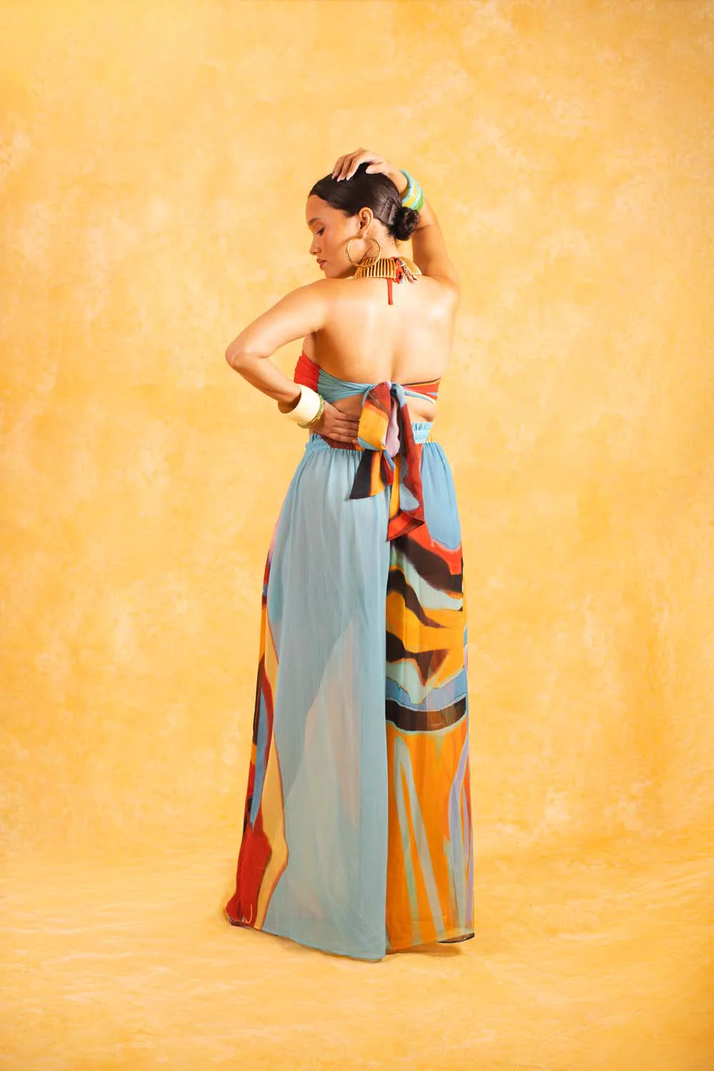 Meera Printed Trousers - Isimi Print - Blue - Image 4